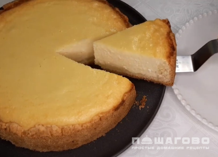 Открытый творожно сметанный пирог