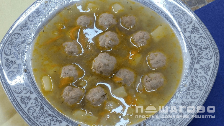 Суп с фрикадельками без зажарки