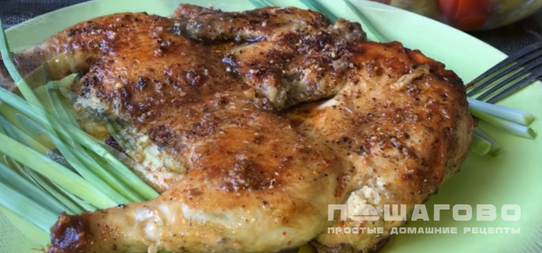 Цыпленок табака в духовке с корочкой