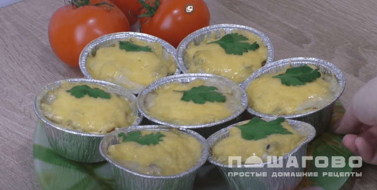 Жюльен с шампиньонами и нежным куриным филе