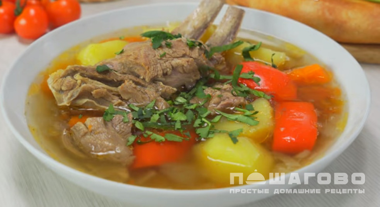 Шурпа из баранины с овощами