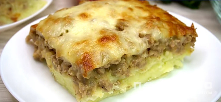 Картофельная запеканка с фаршем в духовке