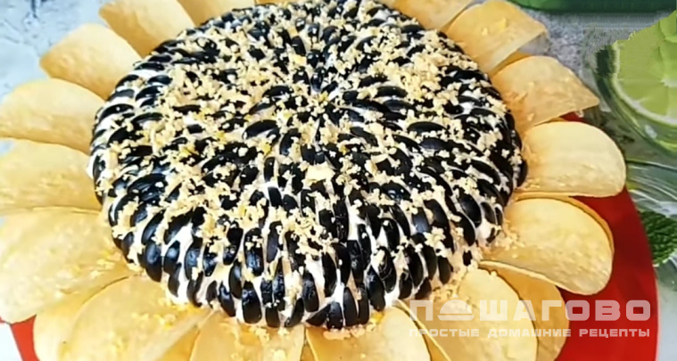 Салат "Подсолнух" 🌻 с курицей и грибами
