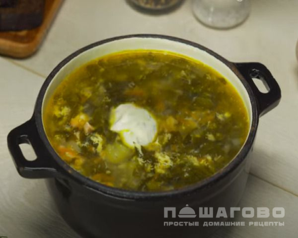 Суп с щавелем с картошкой