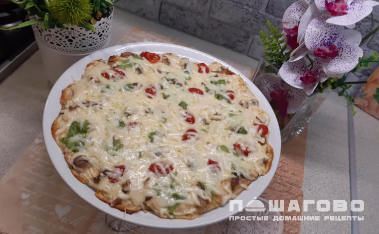 Пицца Цезарь с курицей