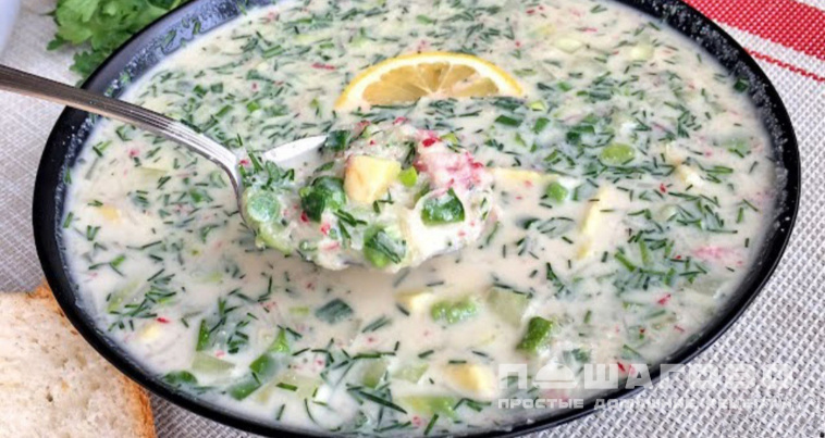 Овощная окрошка без яиц колбасы и картофеля