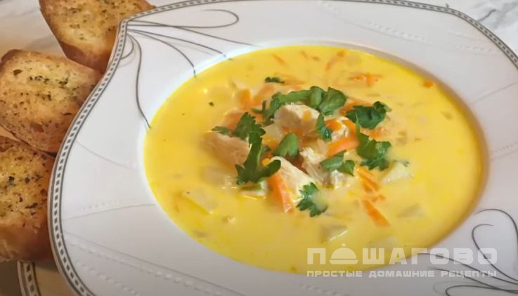 Сырный суп в горшочках в духовке