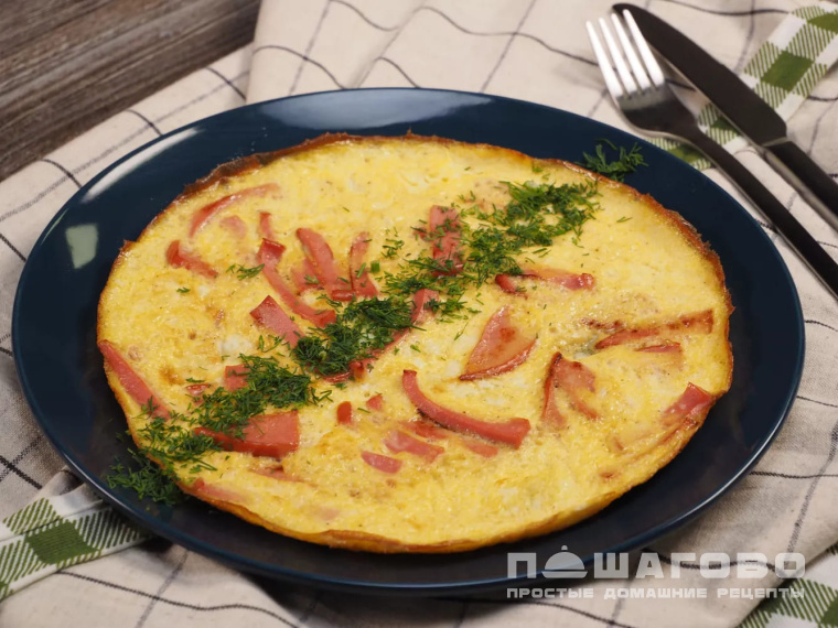 Омлет с колбасой