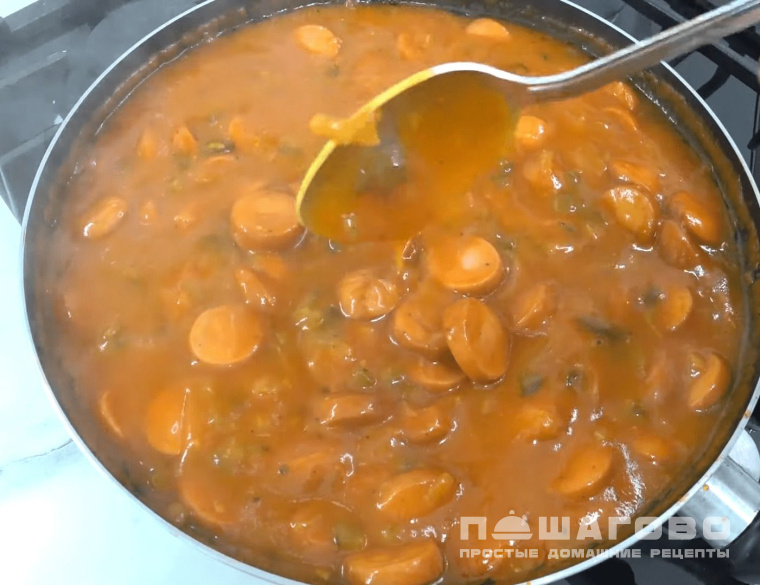 Подлива к макаронам с колбасой