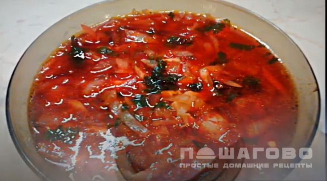 Борщ нежирный на курином бульоне