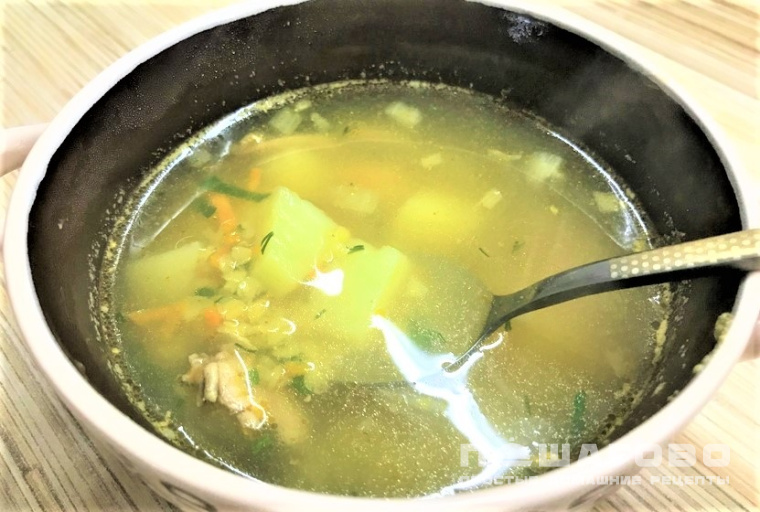 Суп с чечевицей, картофелем с мясом