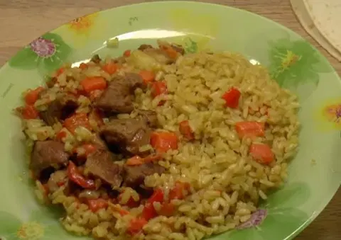Плов с телятиной и карри