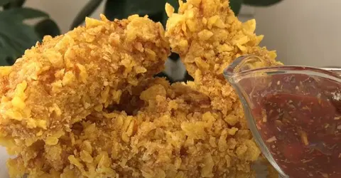 Хрустящие куриные крылышки в кукурузных хлопьях