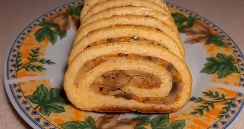 Рулет из сыра с грибами