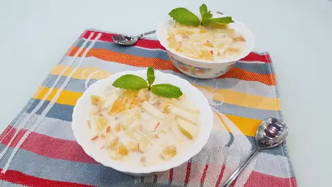 Фруктовый салат в сметанном желе