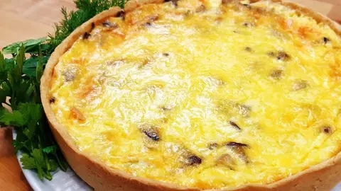 Лоранский пирог Киш с курицей с грибами
