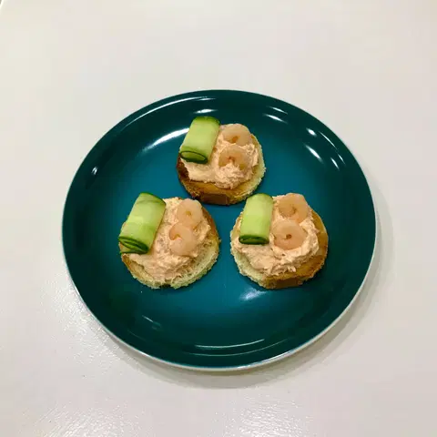 Рийет из форели с креветками