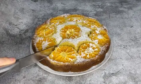 Мандариновый заливной пирог