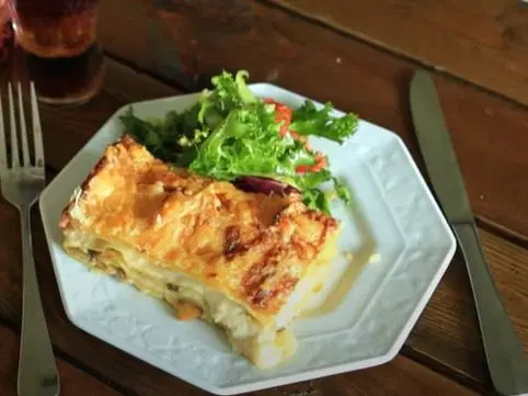 Лазанья с шампиньонами и сыром