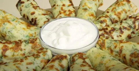 Сырные блинчики с зеленью