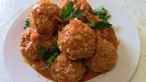 Мясные ёжики из говядины для детей