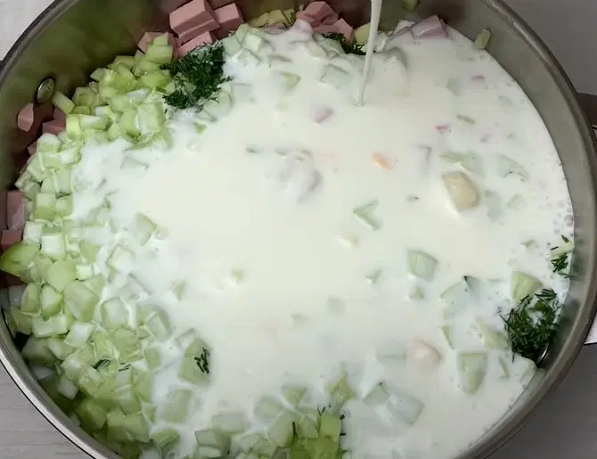 Окрошка с редиской — шаг 8
