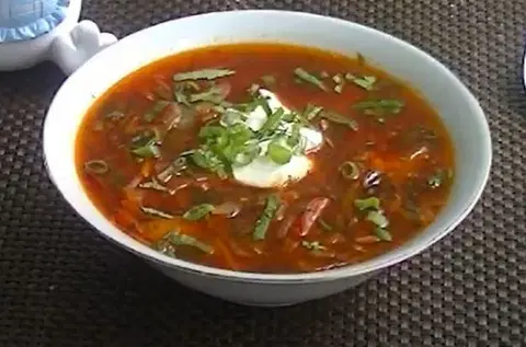Борщ со свежей белокочанной капустой