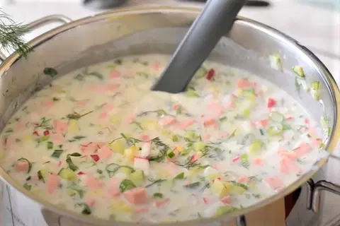 Окрошка с редиской