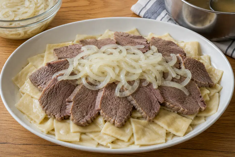 Мясо по-казахски с наваристым бульоном — шаг 7