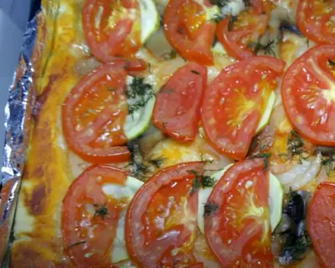 Пицца постная с грибами