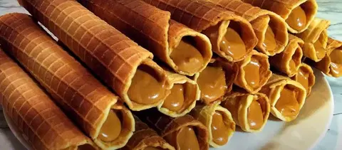 Вафельные трубочки со сгущенкой