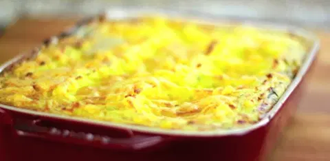 Рыбная запеканка с картофельным пюре