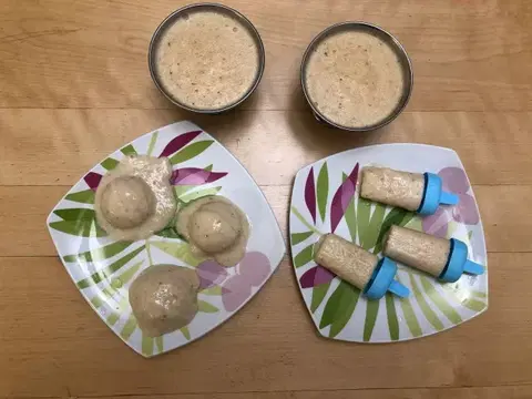 Банановое мороженое с орехами и медом
