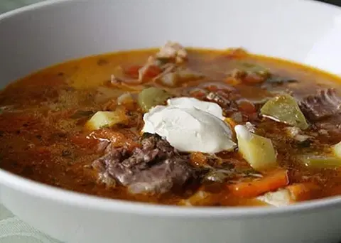 Рассольник со свининой