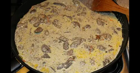 Печень индейки со сливками