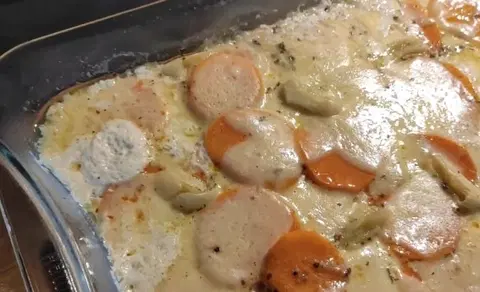 Гратен из картофеля и батата