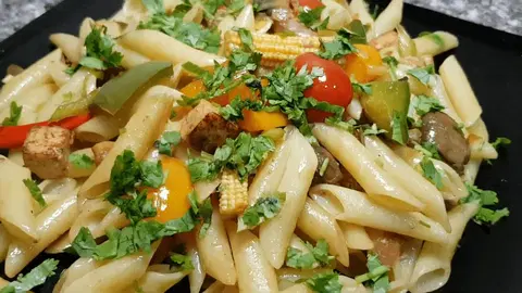 Тофу с макаронами