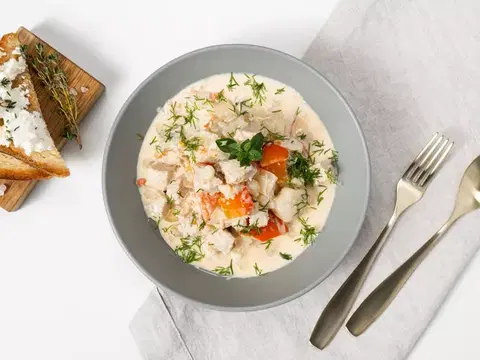 Рагу из индейки с цветной капустой