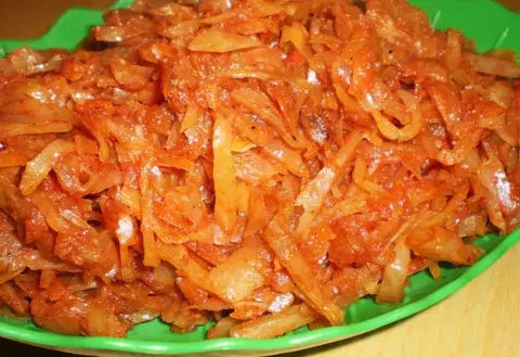 Капуста тушеная в мультиварке постная