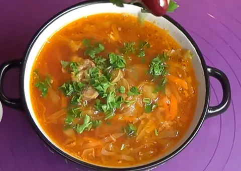 Кубанский борщ с томатным соком