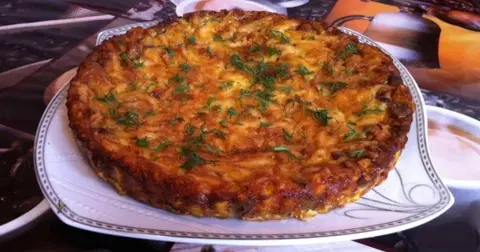 Заливной пирог с грибами