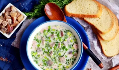 Окрошка с селедкой