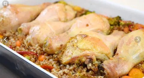 Куриные ножки с гречкой в духовке