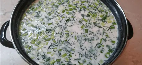 Окрошка на воде с лимонной кислотой