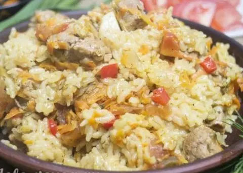 Плов с помидорами черри