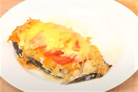 Зубатка с овощами в духовке