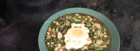 Окрошка с мясом на квасе