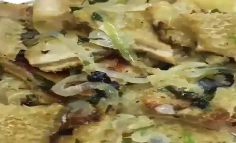 Жареная требуха с луком