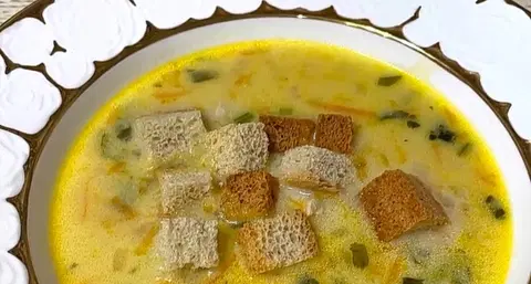 Суп из индейки с плавленым сыром