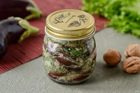 Баклажаны на зиму с орехами и чесноком
